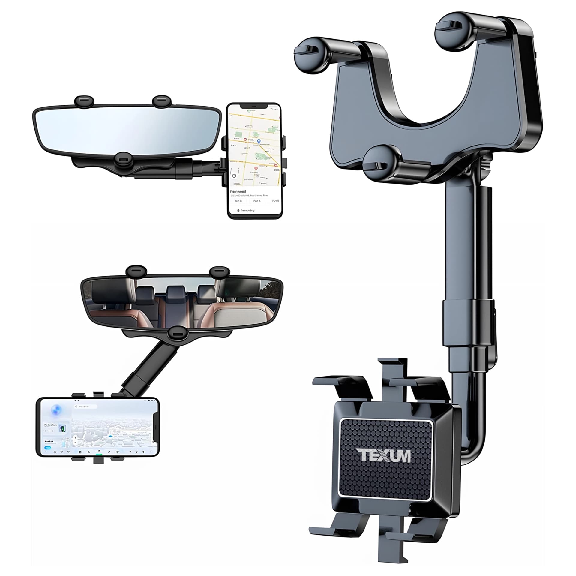 TEXUM Car Mobile Holder for Clip  (Black) | Hooter