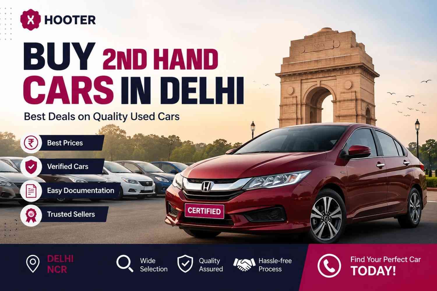 Where to Buy 2nd Hand Cars in Delhi? Complete 2026 Buyer's Guide | Hooter