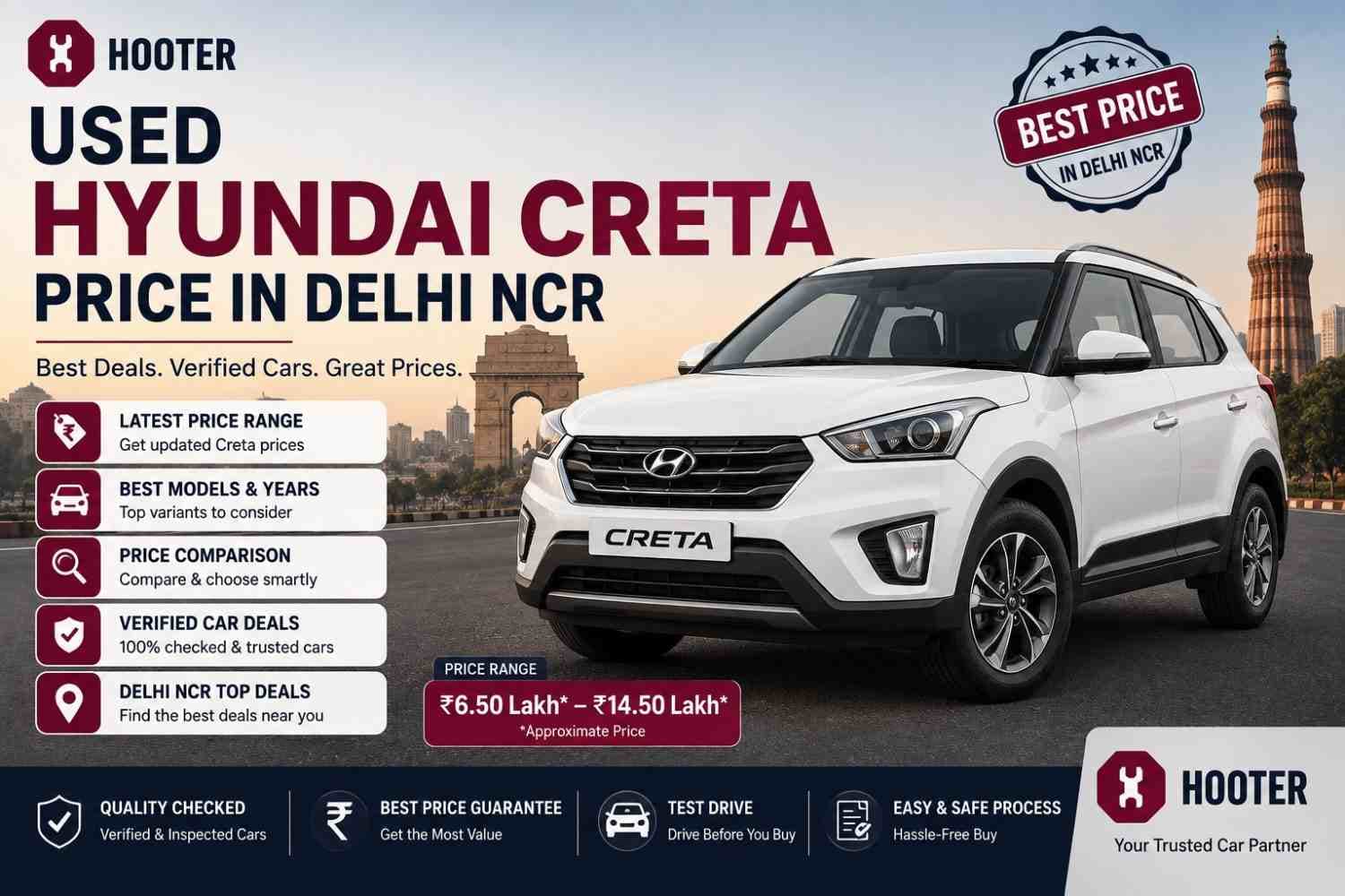 Used Hyundai Creta Price in Delhi NCR | Hooter Used Hyundai Creta Price in Delhi NCR | Hooter